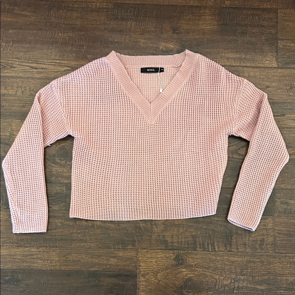 Mirol Dusty Pink V-Neck Sweater